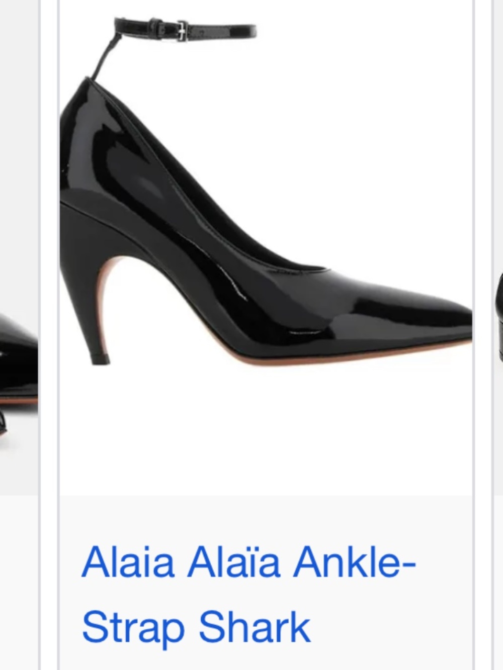 Alaia Women Shark curve heel black Leather Pumps 38